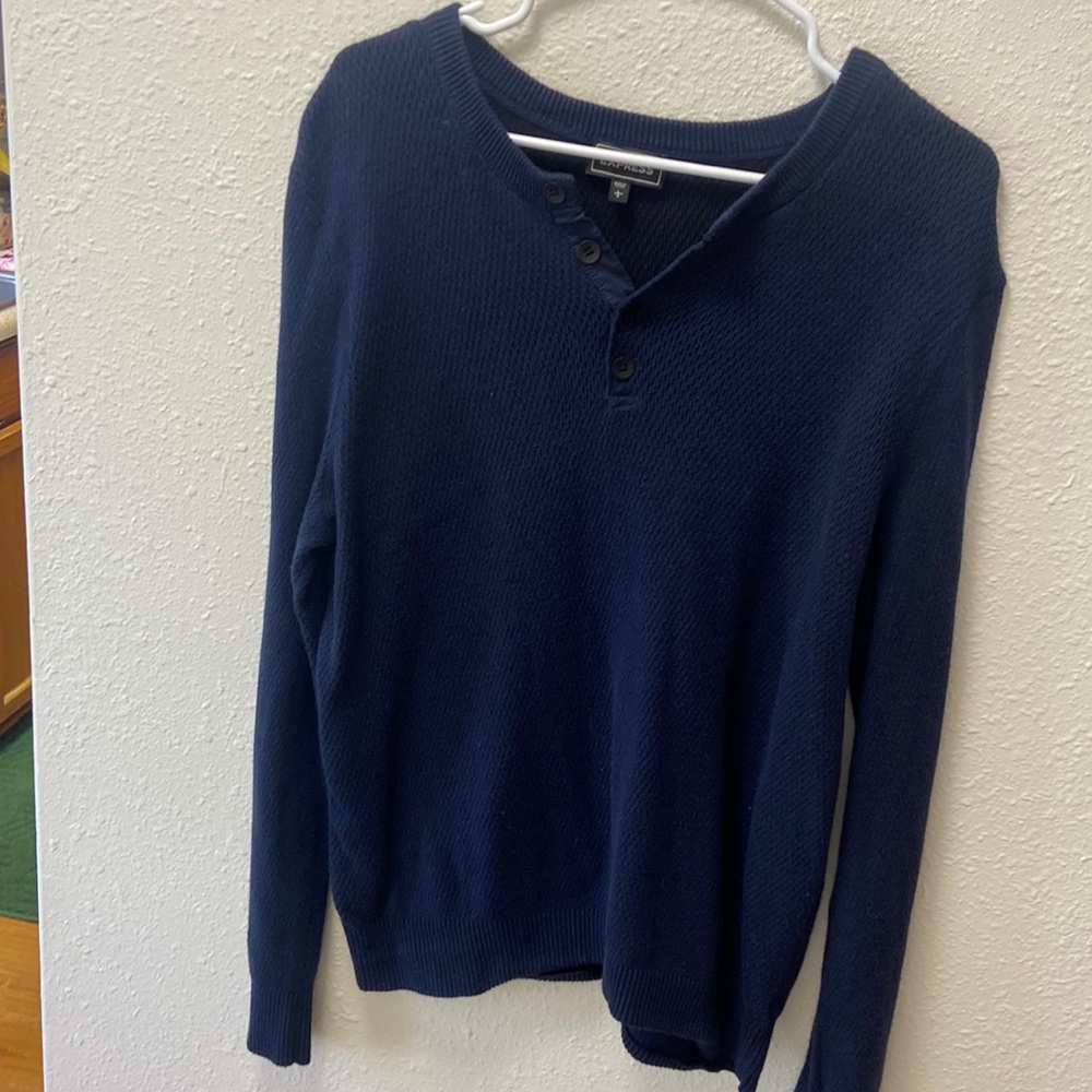 Express blue long sleeve sweater, size large